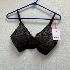 NWT Cleo by Panache Triangle Black Lace Bralette Size 32
